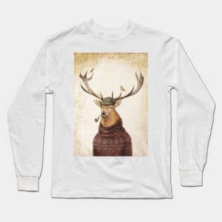 Funny Deer Thinking Long Sleeve T-Shirt